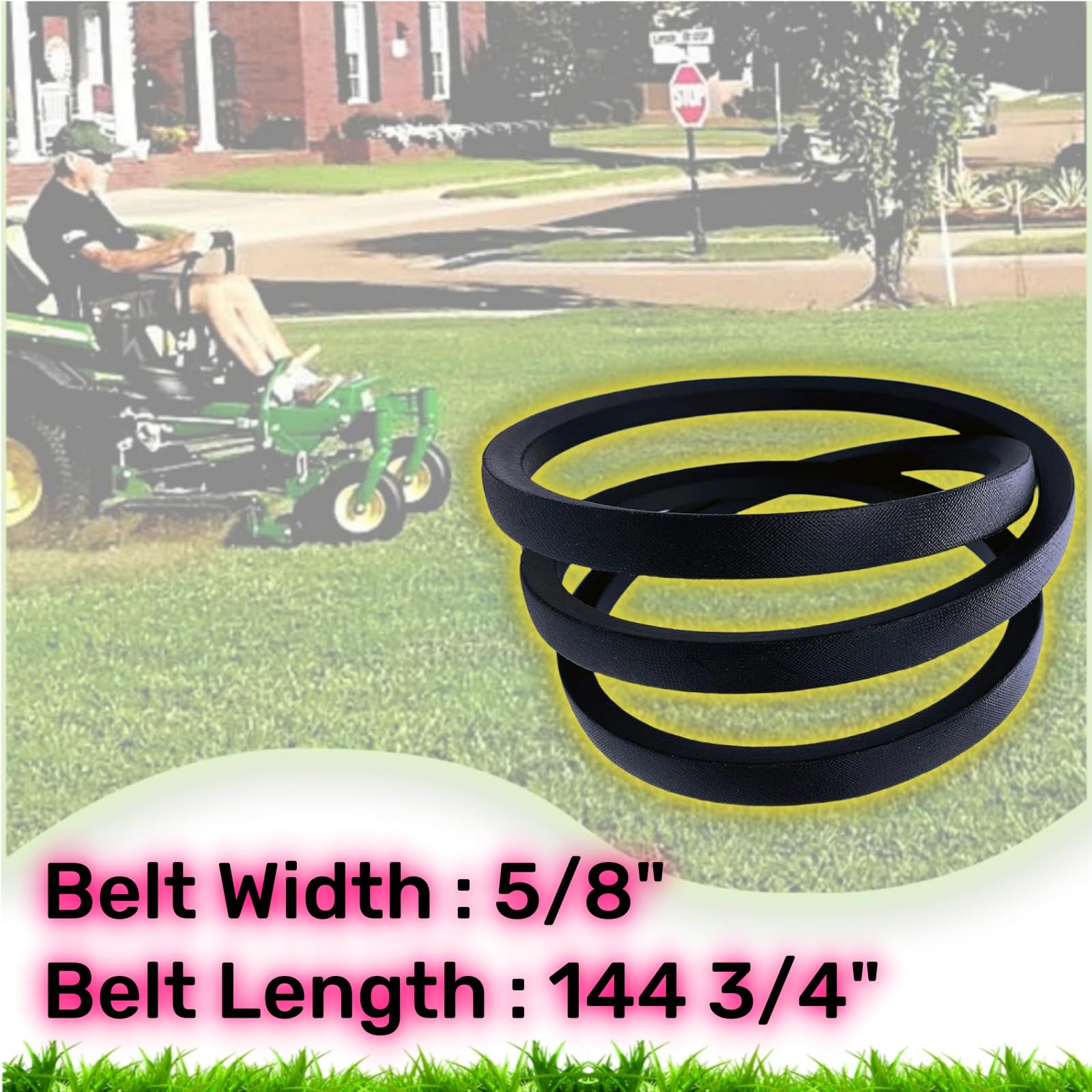 Pulley Husqvarna Z248f Z254f Deck Belt QMTCYXGS 5/8 Inch X 144 3/4